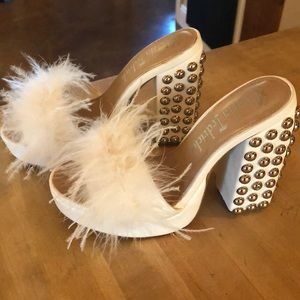 White platform heel
